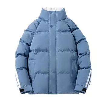 Пальто из хлопка с цветными блоками и воротником-стойкой для мужчин и женщин зимой, толстое и теплое, универсальная хлопковая куртка XXXXL белый