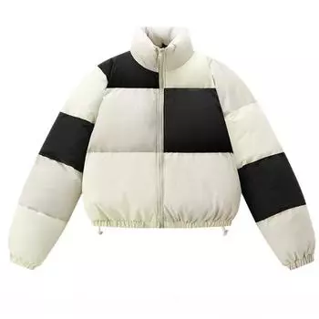 Пальто из хлопка с цветными блоками, зимнее хлопковое пальто, мужская и женская толстая куртка с воротником-стойкой для пар XXL