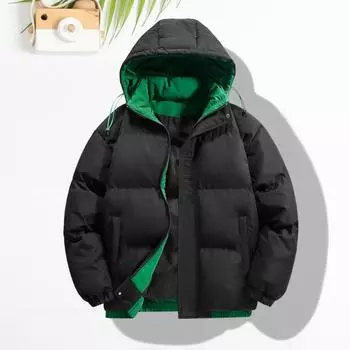 Пальто из хлопка с капюшоном и завязками на шнурке, с длинными рукавами, в стиле пэчворк, имитация двух частей, пуховое M белый