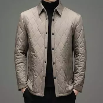 Пальто из хлопка, зимнее, новое, мужское пальто среднего возраста, деловое, повседневное, однобортное, с лацканами, утолщенное, теплое, для мужчин L