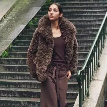 Пальто из искусственного меха Женское Плюшевая куртка с длинным рукавом Женские демисезонные куртки для женщин Верхняя одежда Женские зимние куртки XS