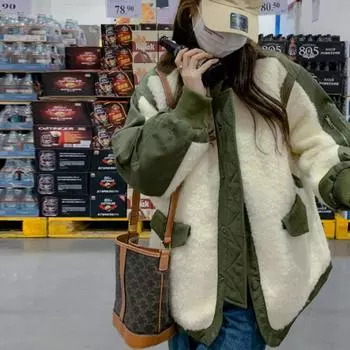 Пальто из искусственной шерсти ягненка для женщин, зима, новый стиль, нежный и ленивый стиль, короткая бейсбольная хлопковая куртка Niche Design S