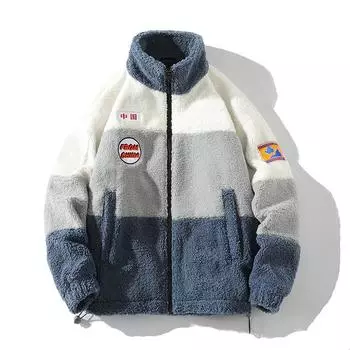 Пальто из овечьей шерсти с вышивкой на осень и зиму, теплая куртка, флисовое пальто для отдыха на открытом воздухе, флисовая ветровка, толстое хлопковое пальто XXXL