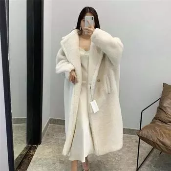 Пальто из овечьей шерсти с овечьей шерстью, женская модель, меховой силуэт, интегрированный мех XS