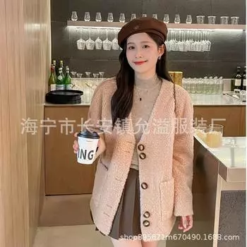 Пальто из овечьей шерсти женское среднее и длинное полностью шерстяное Haining композитное интегрированное шуба из овечьей шерсти зимнее S