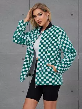 Пальто из овечьей шерсти женское весна, осень и зима 2024 новая корейская версия свободный короткий локомотивный костюм утолщенный норкового бархата топ S