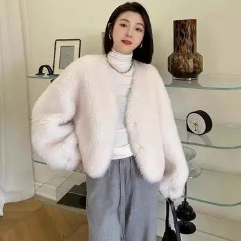 Пальто из овечьей шерсти женское, средней и длинной длины, полностью шерстяное тока, интегрированная шуба из овечьей шерсти, зимнее one size fits all