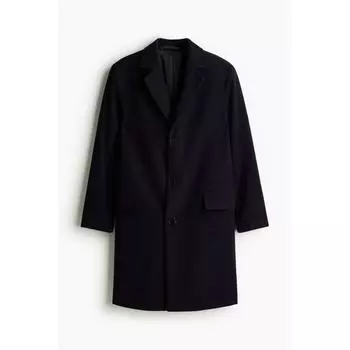 Пальто из смеси шерсти HM темно-синего цвета S