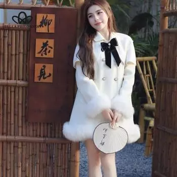 Пальто из твида, зимняя новая модная женская теплая куртка, женское повседневное длинное пальто, высококачественное женское пальто S белый