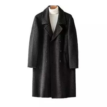 Пальто из верблюжьей шерсти, мужское шерстяное пальто высокого качества, двухстороннее повседневное шерстяное пальто M