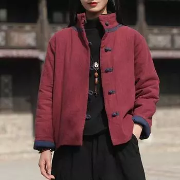 Пальто Johnature, толстая теплая одежда с длинными рукавами, весенние женские куртки на пуговицах One Size чёрный