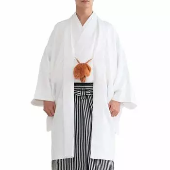 Пальто, которое можно стирать, с фоновым рисунком и одним гербом [KYOETSU] [KYOETSU], изделие, мужское (С, белый) белый