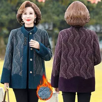 Пальто матери, зима 40 лет, добавление хлопка, пальто женщины среднего возраста, 60 лет, хлопчатобумажная куртка, пальто свекрови, бархат из искусственной норки 5XL