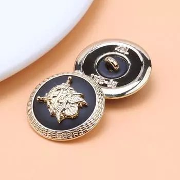 Пальто Металлические Пуговицы Круглые Черные Универсальные Одежды Ветровка Куртка Украшения Высококачественные Пуговицы Аксессуары Свитер Пуговицы 2 #Gold + Black * 28L = 18.0 MM * Round