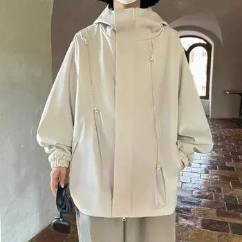 Пальто Мужские куртки Весна и осень Трендовые повседневные модные молодежные куртки с капюшоном для активного отдыха Мужская одежда M