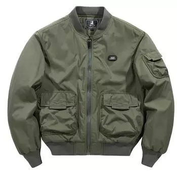 Пальто мужское осенне-зимнее новое утолщенное хлопковое бейсбольное джерси с множеством карманов, пилот, мужская куртка, верхняя часть M