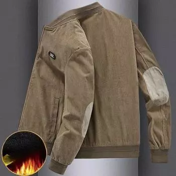 Пальто мужское осенне-зимнее свободное верхнее белье мужская бейсбольная куртка ретро флис утолщенная M