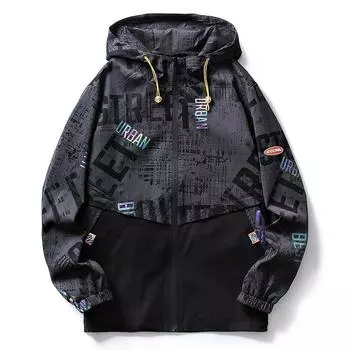 Пальто мужское весенне-осеннее пальто с капюшоном тонкое корейское исполнение модное повседневное свободное зимнее пальто большого размера M