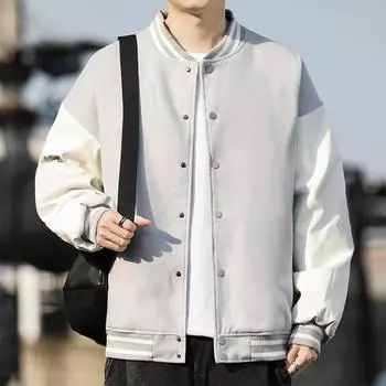 Пальто мужское весеннее новое воротник-стойка цветное свободное пальто пара модный универсальный топ M