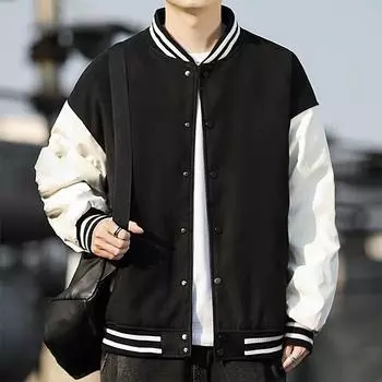 Пальто мужское весеннее новое воротник-стойка цветное свободное пальто пара модный универсальный топ M