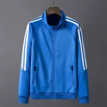 Пальто на три пуговицы, Бейсбольная куртка, Кардиган со стойкой, Худи, Повседневная куртка XL синий