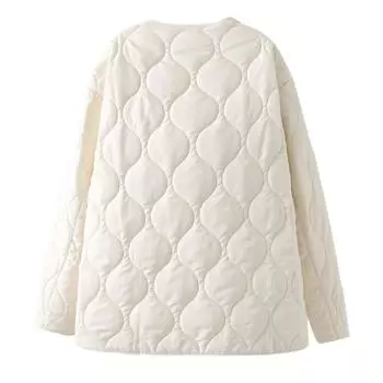 Пальто осень новая женская одежда мода бант украшение хлопковая одежда куртка свободная хлопковая одежда маленький аромат XS белый