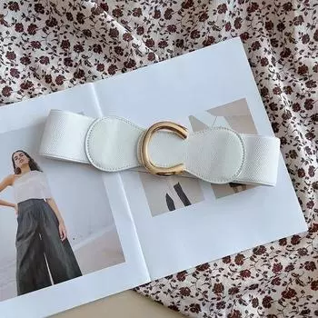 Пальто Пояс Женский Высокий класс Чувство С Юбкой Тренд Эластичный Эластичный Свитер Внешнее Украшение Широкий Пояс Аксессуары белый