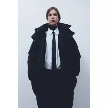 Пальто-пуховик HM oversize черного цвета