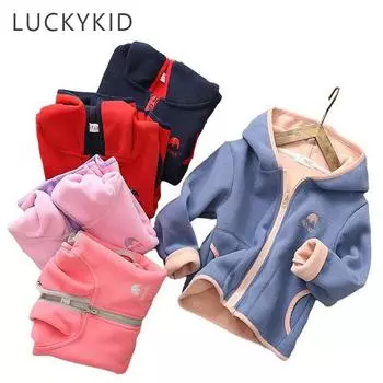 Пальто с длинными рукавами для маленьких детей, весенне-осенняя теплая куртка, верхняя одежда, куртка унисекс с капюшоном для малышей, одежда 100 красный