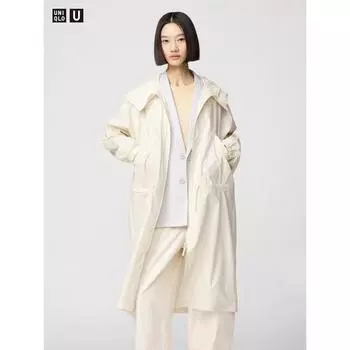 Пальто с капюшоном из хлопка Uniqlo 09 BLACK/WOMEN XS