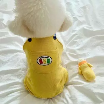 Пальто с подтяжками из полиэстера для собак, дышащая повседневная одежда для щенков на четыре сезона M синий