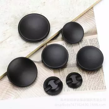 Пальто с пуговицами Тренчкот из смолы, черные кнопки, высококачественный мужской костюм, одежда, утолщенные кнопки, аксессуары Daquan 24L = 15mm * Round * Concave Black