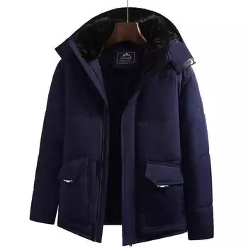 Пальто с толстым бархатом и теплая хлопковая куртка для мужчин, с капюшоном из толстого бархата и хлопковой куртки XXXXXL