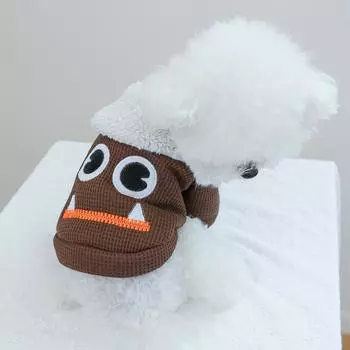 Пальто с воротником из овчины для домашних животных, толстовка с капюшоном для собак и кошек, симпатичный пуловер с капюшоном для осени и зимы, одежда для маленьких собак, одежда для щенков XS