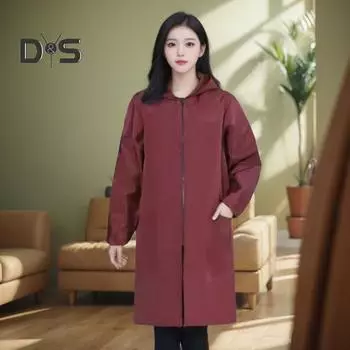 Пальто с защитой от масла и высокой цветовой насыщенностью, женская куртка с капюшоном и длинным рукавом, термоизоляционная водонепроницаемая верхняя одежда S фиолетовый