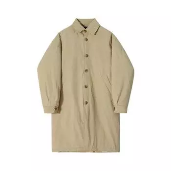 Пальто средней длины из хлопка, мужское зимнее теплое пальто с лацканами, утолщенная свободная ветровка из хлопка M