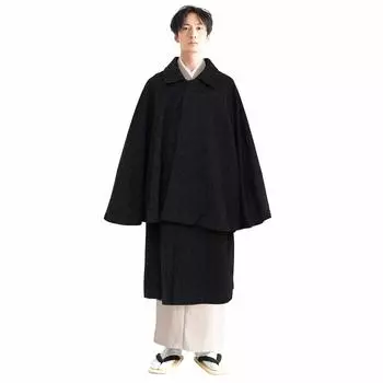 Пальто Tombi из двойной шерсти в японском стиле [KYOETSU], Инвернесс, вытачка, ткань, материал, мужское (LL, елочка)