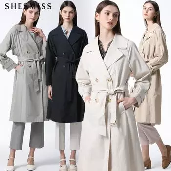 Пальто-тренч Shs Miss с широким воротником и двумя пуговицами Cream (CR)/55