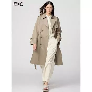 Пальто-тренч Uniqlo Japan 09 BLACK/XS