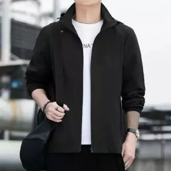 Пальто-тренчкот Soft Shell для активного отдыха, мужская тонкая куртка большого размера на весну и осень, куртка с капюшоном, ветрозащитная спортивная куртка L