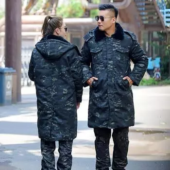 Пальто третьего приза осень/зима, мужское теплое хлопковое пальто, ветрозащитное и морозостойкое хлопковое пальто, мужское толстое хлопковое пальто S чёрный