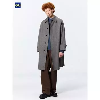 Пальто Uniqlo Gu Cozy Melton Balmacan 34 BROWN/MEN S