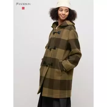 Пальто Uniqlo из смеси шерсти 35 BROWN/WOMEN XS