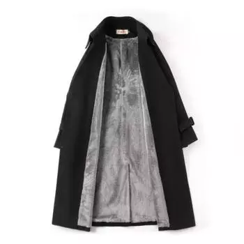 Пальто в британском стиле, женское весенне-осеннее пальто средней длины Dape, повседневное серое маленькое универсальное пальто S чёрный