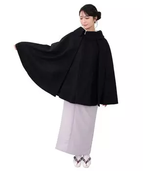 Пальто в японском стиле Томби Пальто Томби Накидка Пончо [KYOETSU] Женское (М, Черный) чёрный