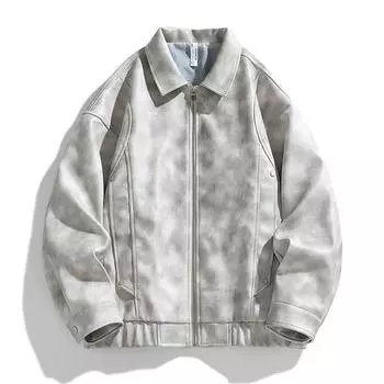 Пальто весна и осень Американская уличная куртка из искусственной кожи мужская весенне-осенняя европейская и американская уличная пара повседневное пальто M