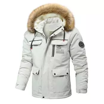 Пальто-ветровка с капюшоном для отдыха на весну и осень из плюша и водонепроницаемой ткани средней и длинной длины для мужчин M чёрный