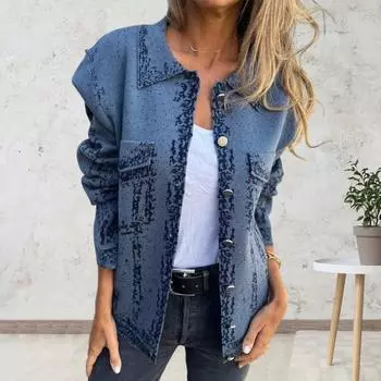 Пальто Yousheng осень-весна с карманами-клапанами, отложным воротником, длинными рукавами, однобортным, на пуговицах, повседневная одежда в стиле ретро, верхняя одежда для активного отдыха, повседневная куртка XL чёрный