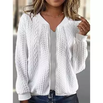 Пальто женская модная однотонная бейсбольная стеганая куртка в клетку с воротником-стойкой S белый