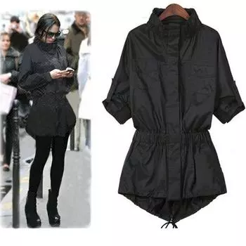 Пальто женское модное тонкое ветровое пальто с длинными рукавами куртка верхняя одежда кардиган XXXXL